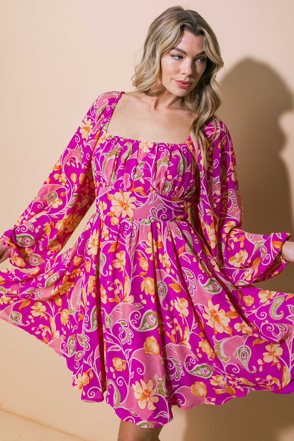 THRIVING ALL NIGHT WOVEN MINI DRESS Flying Tomato